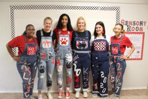 From left to right; juniors Ciaira Guyton, Alexis Anderson, Miah Thomas, Madalynn Parrymore, senior Erith Rushing, and junior Sarah Kosel.