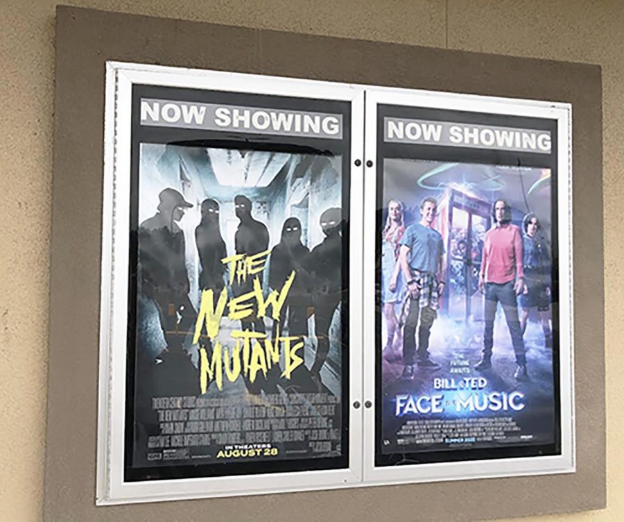 The Kilgore Four Star Cinema displays The New Mutants movie poster.