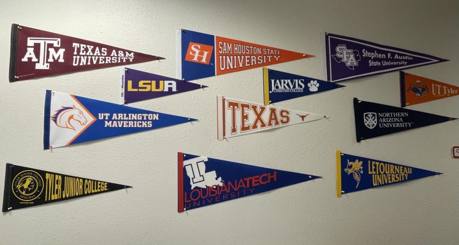 Local universities and junior colleges represented in the counselors office. 