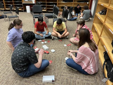 KHS Students playing games during their free time at Orchestra Summer Camp. 