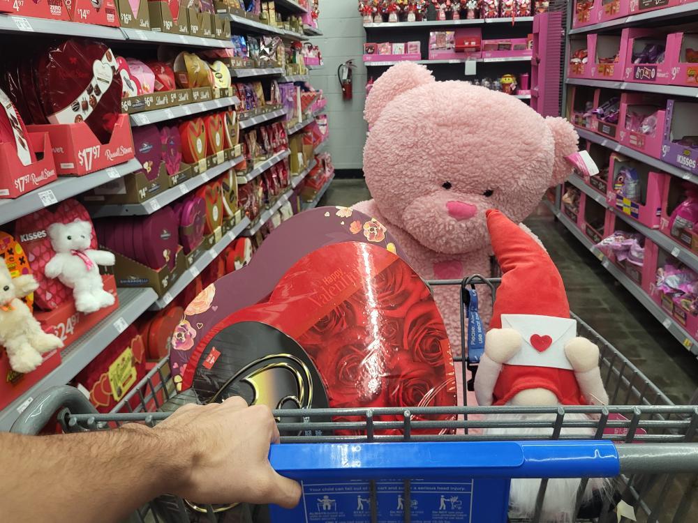 Senior Juan Cardozo shops for his Valentine.