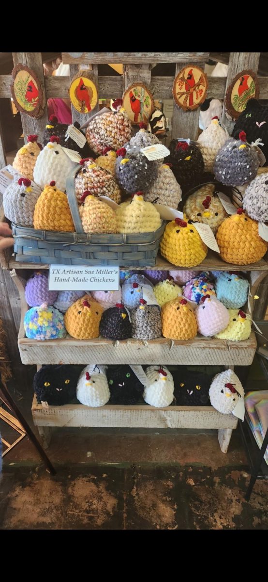 A coop of crochet chickens YOU could learn how to make