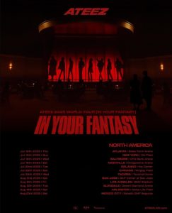 ATEEZ's tour dates for North America. 
Photo from: @ateez_official_ on Instagram